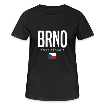 Brno Tschechien - Frauen T-Shirt atmungsaktiv - Schwarz - Vorne - AI Model Female 172 light (172cm)