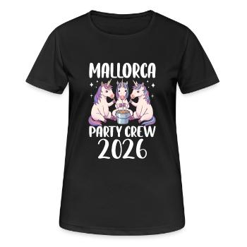 Mallorca Party Crew 2026 - Frauen T-Shirt atmungsaktiv - Schwarz - Vorne - AI Model Female 172 light (172cm)