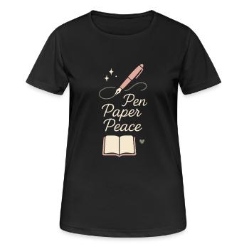 Journaling Aesthetic Creative Planer Life Writing - Frauen T-Shirt atmungsaktiv - Schwarz - Vorne - AI Model Female 172 light (172cm)