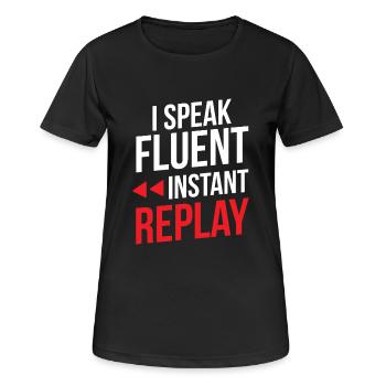 Funny Sports Ansager - Frauen T-Shirt atmungsaktiv - Schwarz - Vorne - AI Model Female 172 light (172cm)