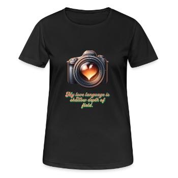 Declaration of love in blur - Women's Breathable T-Shirt - black - Front - AI Model Female 172 light (172cm)