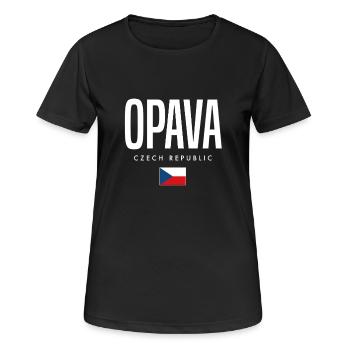 Opava Tschechien - Frauen T-Shirt atmungsaktiv - Schwarz - Vorne - AI Model Female 172 light (172cm)