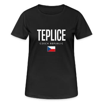 Teplice Tschechien - Frauen T-Shirt atmungsaktiv - Schwarz - Vorne - AI Model Female 172 light (172cm)