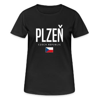 Pilsen Tschechien - Frauen T-Shirt atmungsaktiv - Schwarz - Vorne - AI Model Female 172 light (172cm)