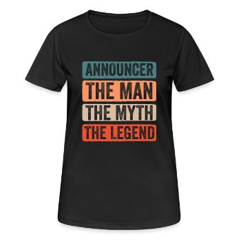 Funny Sports Ansager - Frauen T-Shirt atmungsaktiv - Schwarz - Vorne - AI Model Female 172 light (172cm)
