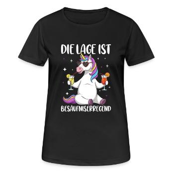Die Lage Ist Besäufniserregend - Frauen T-Shirt atmungsaktiv - Schwarz - Vorne - AI Model Female 172 light (172cm)