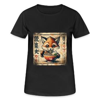 Fuchs Ramen - Frauen T-Shirt atmungsaktiv - Schwarz - Vorne - AI Model Female 172 light (172cm)