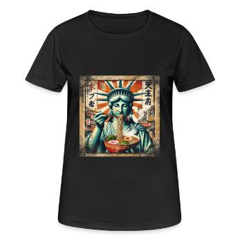 Freiheitsstatue Ramen - Frauen T-Shirt atmungsaktiv - Schwarz - Vorne - AI Model Female 172 light (172cm)