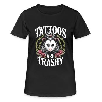 Les tatouages d’opossum sont trash - T-shirt respirant Femme - noir - Devant - AI Model Female 172 light (172cm)