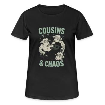 Drôle de mouton noir cousin famille excentrique - T-shirt respirant Femme - noir - Devant - AI Model Female 172 light (172cm)