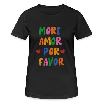 Plus d’amour pour la faveur - T-shirt respirant Femme - noir - Devant - AI Model Female 172 light (172cm)