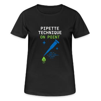 Technicien de laboratoire clinique Science diagnostique Nerd des données - T-shirt respirant Femme - noir - Devant - AI Model Female 172 light (172cm)