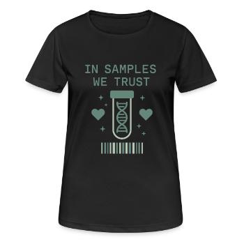 Technicien de laboratoire clinique Science diagnostique Nerd des données - T-shirt respirant Femme - noir - Devant - AI Model Female 172 light (172cm)