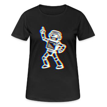 Glitch Bot – Dein Beat! - Frauen T-Shirt atmungsaktiv - Schwarz - Vorne - AI Model Female 172 light (172cm)