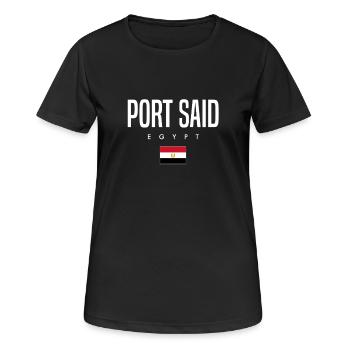 Port Said, Egypt - Women's Breathable T-Shirt - black - Front - AI Model Female 172 light (172cm)