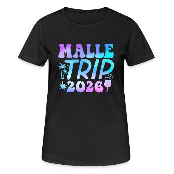 Malle Trip 2026 Palmen Cocktail Gruppenurlaub - Frauen T-Shirt atmungsaktiv - Schwarz - Vorne - AI Model Female 172 light (172cm)
