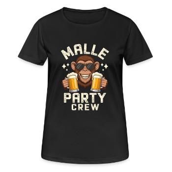 Malle Party Crew - T-shirt respirant Femme - noir - Devant - AI Model Female 172 light (172cm)