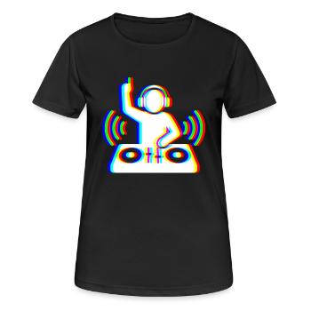 Glitch DJ – Beat Creator - Frauen T-Shirt atmungsaktiv - Schwarz - Vorne - AI Model Female 172 light (172cm)
