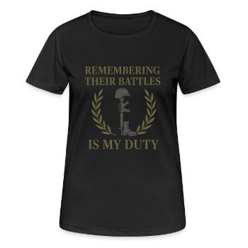 Research War - Women's Breathable T-Shirt - black - Front - AI Model Female 172 light (172cm)
