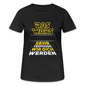 Das Wars - Verabschiedung - Mitarbeiter Name - Frauen T-Shirt atmungsaktiv - Schwarz - Vorne - AI Model Female 172 light (172cm)