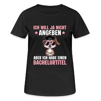 Studentin Bachelor Abschluss bestanden - Frauen T-Shirt atmungsaktiv - Schwarz - Vorne - AI Model Female 172 light (172cm)