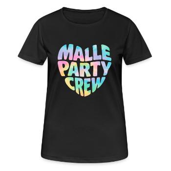 Malle Party Crew - T-shirt respirant Femme - noir - Devant - AI Model Female 172 light (172cm)