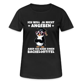 Bachelor Abschlussprüfung Studium geschafft - Frauen T-Shirt atmungsaktiv - Schwarz - Vorne - AI Model Female 172 light (172cm)