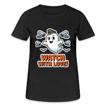 WATCH WITH LOVE - Women's Breathable T-Shirt - black - Front - AI Model Female 172 light (172cm)