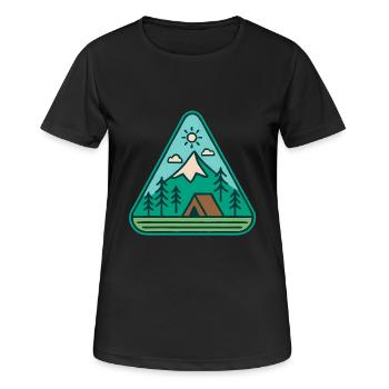 Aventure en plein air - T-shirt respirant Femme - noir - Devant - AI Model Female 172 light (172cm)