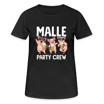 Malle Party Crew - Frauen T-Shirt atmungsaktiv - Schwarz - Vorne - AI Model Female 172 light (172cm)