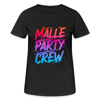 Malle Party Crew - Frauen T-Shirt atmungsaktiv - Schwarz - Vorne - AI Model Female 172 light (172cm)