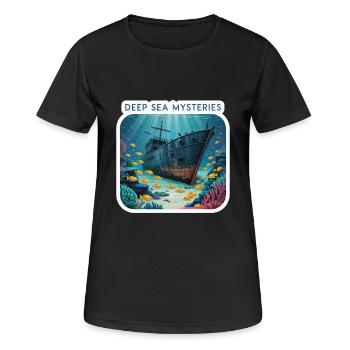 DEEP SEA MYSTERIES - Women's Breathable T-Shirt - black - Front - AI Model Female 172 light (172cm)