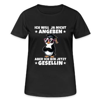 Gesellin Abgeschlossene Ausbildung Gesellenprüfung - Frauen T-Shirt atmungsaktiv - Schwarz - Vorne - AI Model Female 172 light (172cm)