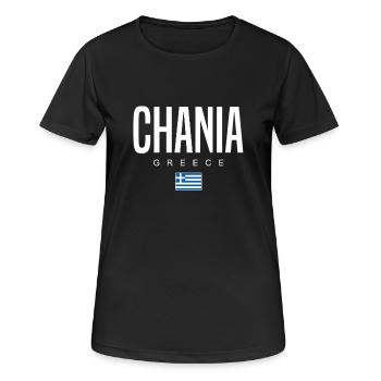 La Canée, Grèce - T-shirt respirant Femme - noir - Devant - AI Model Female 172 light (172cm)