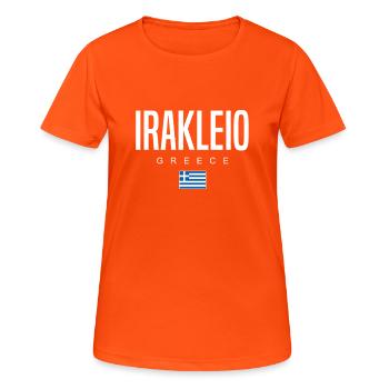Irakleio Griechenland - Frauen T-Shirt atmungsaktiv - Neonorange - Vorne - AI Model Female 172 dark (172cm)