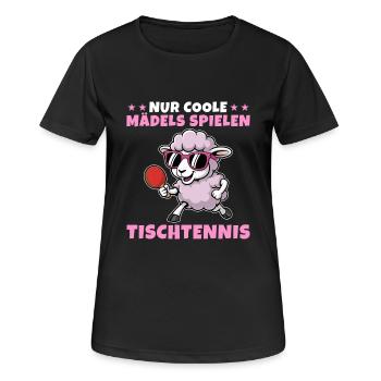 Nur coole Mädels spielen Tischtennis - Frauen T-Shirt atmungsaktiv - Schwarz - Vorne - AI Model Female 172 light (172cm)