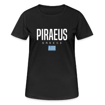 Le Pirée, Grèce - T-shirt respirant Femme - noir - Devant - AI Model Female 172 light (172cm)