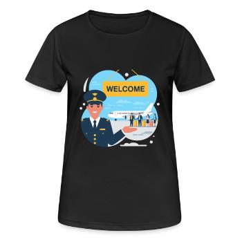 IMMIGRATION, BIENVENUE - T-shirt respirant Femme - noir - Devant - AI Model Female 172 light (172cm)