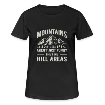 Mountains are hill areas - hilarious pun - Frauen T-Shirt atmungsaktiv - Schwarz - Vorne - AI Model Female 172 light (172cm)