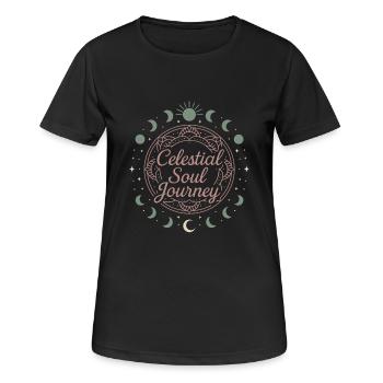 Boho Yoga Cadeau spirituel pour les yogis conscients - T-shirt respirant Femme - noir - Devant - AI Model Female 172 light (172cm)