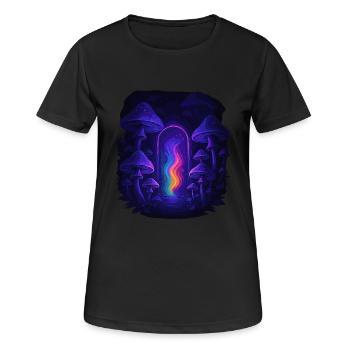 Magic Mushroom - Mushroom Forest Portal - Women's Breathable T-Shirt - black - Front - AI Model Female 172 light (172cm)