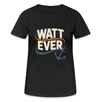 Watt Ever Motif d’ancre maritime - T-shirt respirant Femme - noir - Devant - AI Model Female 172 light (172cm)