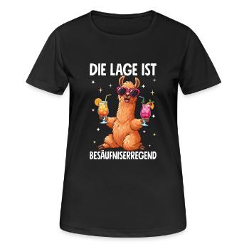 Die Lage Ist Besäufniserregend - Frauen T-Shirt atmungsaktiv - Schwarz - Vorne - AI Model Female 172 light (172cm)