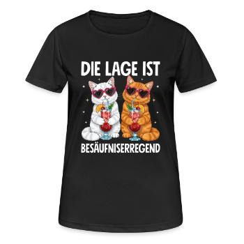 Die Lage Ist Besäufniserregend - Frauen T-Shirt atmungsaktiv - Schwarz - Vorne - AI Model Female 172 light (172cm)
