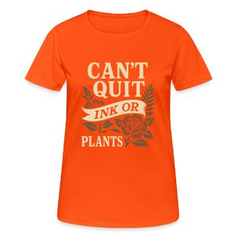 Tätowierte Pflanzenliebhaberin Pflanzenmama - Frauen T-Shirt atmungsaktiv - Neonorange - Vorne - AI Model Female 172 dark (172cm)