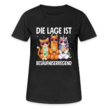 The situation is drunkenness - Women's Breathable T-Shirt - black - Front - AI Model Female 172 light (172cm)