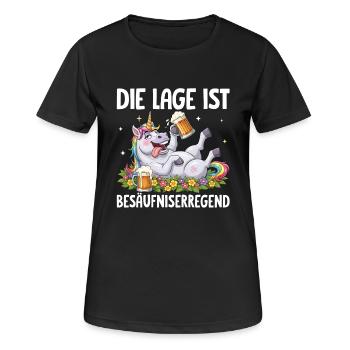 The situation is drunkenness - Women's Breathable T-Shirt - black - Front - AI Model Female 172 light (172cm)