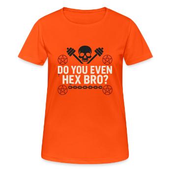 Goth Gym Dark Fitness Alternative Training Gothic - Women's Breathable T-Shirt - neon orange - Front - AI Model Female 172 dark (172cm)