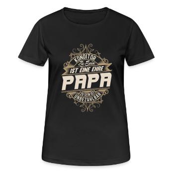 Konditor Papa - Frauen T-Shirt atmungsaktiv - Schwarz - Vorne - AI Model Female 172 light (172cm)