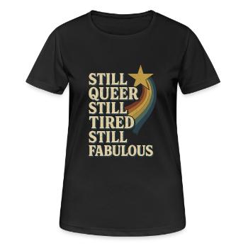 Queer Fatigué Lgbtq Humour Burnout Pride Pastel - T-shirt respirant Femme - noir - Devant - AI Model Female 172 light (172cm)
